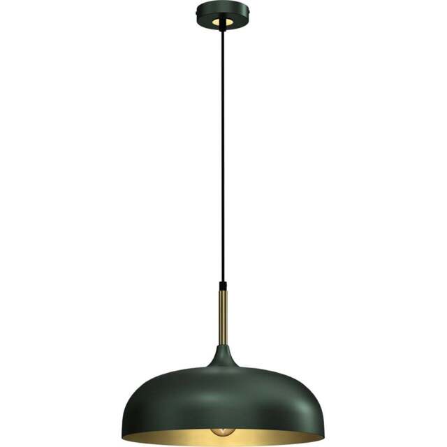 Milagro Lincoln Green and Gold Pendant Light - Size: 9 x 3.5 x 3.5cm - Wilko - image 1