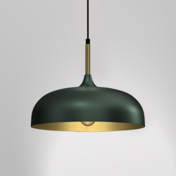 Milagro Lincoln Green and Gold Pendant Light - Size: 9 x 3.5 x 3.5cm - Wilko - thumbnail 3
