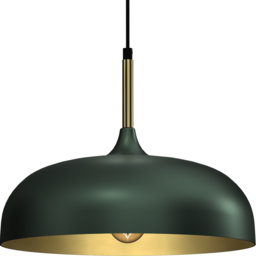 Milagro Lincoln Green and Gold Pendant Light - Size: 9 x 3.5 x 3.5cm - Wilko - thumbnail 4
