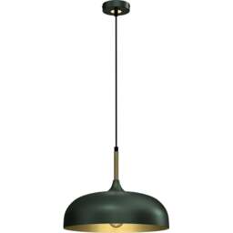 Milagro Lincoln Green and Gold Pendant Light - Size: 9 x 3.5 x 3.5cm - Wilko