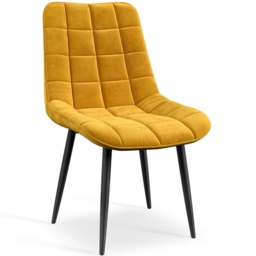 Furniture Online Nova Set of 2 Mustard Velvet Padded Seat Dining Chair - Wilko - thumbnail 3