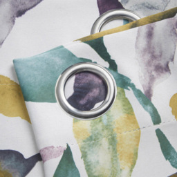 Alan Symonds Green Watercolour Blackout Ring Top Eyelet Curtains 229 x 229cm - Size: W 229 x D 229cm - Wilko - thumbnail 4