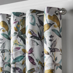 Alan Symonds Green Watercolour Blackout Ring Top Eyelet Curtains 229 x 229cm - Size: W 229 x D 229cm - Wilko - thumbnail 5