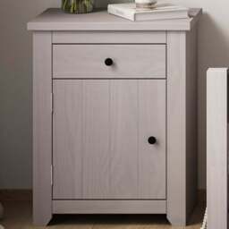Havana Single Door Single Drawer Grey Bedside Cabinet - LPD Home - Wilko - thumbnail 1