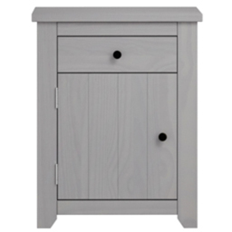 Havana Single Door Single Drawer Grey Bedside Cabinet - LPD Home - Wilko - thumbnail 3