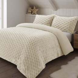 Velosso King Size Cream Chunky Popcorn Duvet Set - Wilko