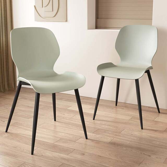 Core Products Carnaby Set of 2 Light Green Plastic Kitchen Chair - Wilko - image 1