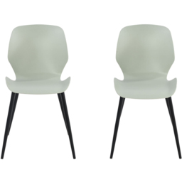 Core Products Carnaby Set of 2 Light Green Plastic Kitchen Chair - Wilko - thumbnail 3