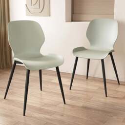 Core Products Carnaby Set of 2 Light Green Plastic Kitchen Chair - Wilko