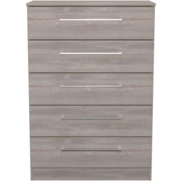 Crowndale Worcester 5 Drawer Grey Oak Chest of Drawers Ready Assembled - Wilko - thumbnail 3