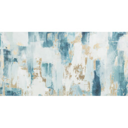 Cyan Gold Foil Abstract Canvas Blue - Wilko - thumbnail 1