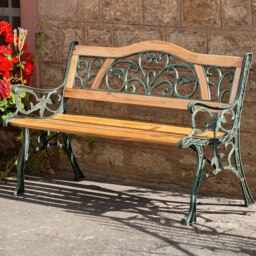 tectake Kathi 2 Seater Brown Garden Bench - Wilko