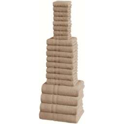 Rapport Home W500 Mocha Cotton Face Towel - Size: 1 x 30 x 30cm - Brown - Wilko
