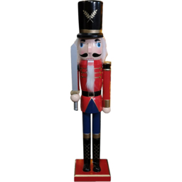 Samuel Alexander Traditional Wooden Nutcracker Soldier Decoration with Red Body - Size: 60 x 13 x 11cm - Wilko - thumbnail 1