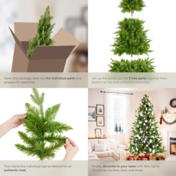 tectake Cupid Green Christmas Tree 7.2ft - Size: 7ft - Wilko - thumbnail 5