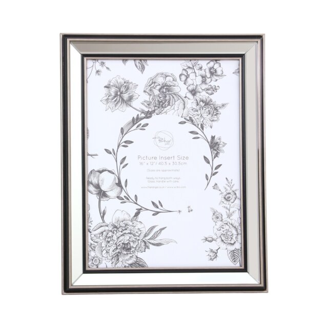 Mode Mirrored Photo Frame Silver 16 x 12in - The Port. Co Gallery - Wilko - image 1