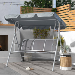Outsunny 3 Seater Light Grey Swing Chair with Canopy - Wilko