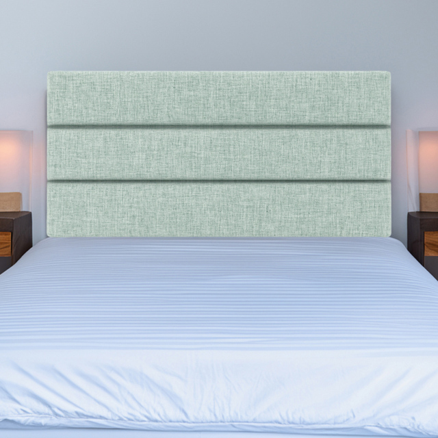 Bedmaster Single Duck Egg Linen Milan Lined Headboard - Blue - Wilko - image 1