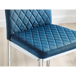 Furniturebox Modern Valera Navy Blue and Silver Velvet Bar Stool Set of 2 - Wilko - thumbnail 6
