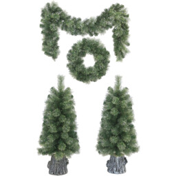 4 Piece Newbury Pre Lit Porch Set Green - Size: 4 Pack - Wilko - thumbnail 4