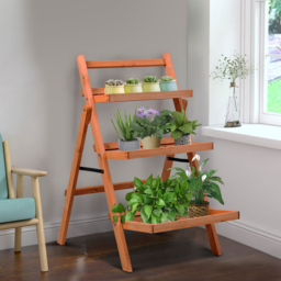 Costway 3 Shelf Wooden Plant Stand Rack - Size: 108 x 59 x 12cm - Multi - Wilko - thumbnail 6