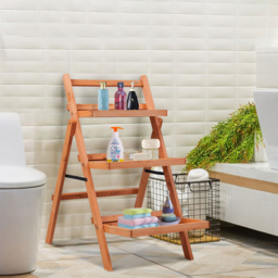 Costway 3 Shelf Wooden Plant Stand Rack - Size: 108 x 59 x 12cm - Multi - Wilko - thumbnail 3