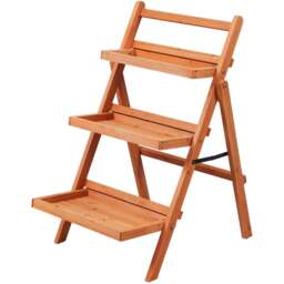 Costway 3 Shelf Wooden Plant Stand Rack - Size: 108 x 59 x 12cm - Multi - Wilko - thumbnail 1