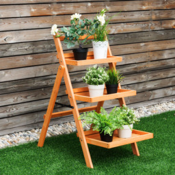 Costway 3 Shelf Wooden Plant Stand Rack - Size: 108 x 59 x 12cm - Multi - Wilko - thumbnail 7