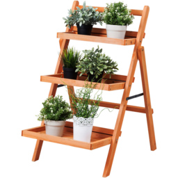 Costway 3 Shelf Wooden Plant Stand Rack - Size: 108 x 59 x 12cm - Multi - Wilko - thumbnail 5