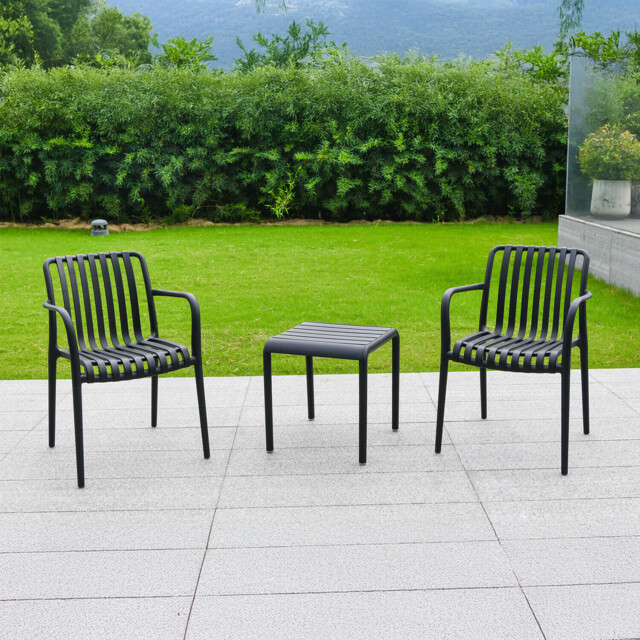 Emerson Bistro Set Black - Outdoor Essentials - Wilko - image 1