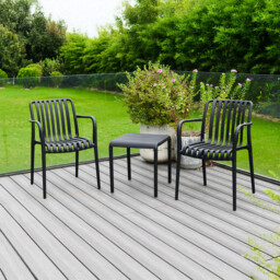 Emerson Bistro Set Black - Outdoor Essentials - Wilko - thumbnail 3