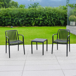Emerson Bistro Set Black - Outdoor Essentials - Wilko