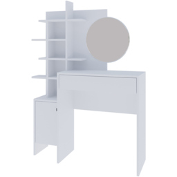 GFW Freyja Single Door Single Drawer White Dressing Table with Mirror - Size: 35 x 113 x 152cm - Wilko - thumbnail 4