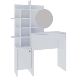 GFW Freyja Single Door Single Drawer White Dressing Table with Mirror - Size: 35 x 113 x 152cm - Wilko - thumbnail 5