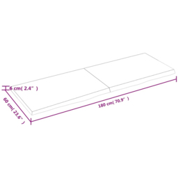 vidaXL 180cm Dark Brown Foldable Floating Wall Shelf - Size: 6 x 180 x 60cm - Wilko - thumbnail 7