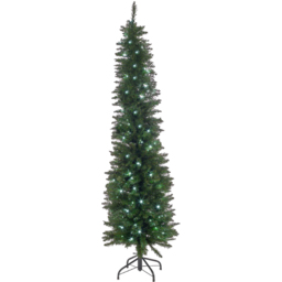 The Christmas Workshop Green Pre-Lit Slim Line Christmas Tree 6ft - Wilko - thumbnail 1