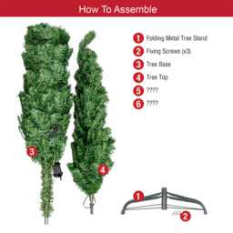 The Christmas Workshop Green Pre-Lit Slim Line Christmas Tree 6ft - Wilko - thumbnail 6