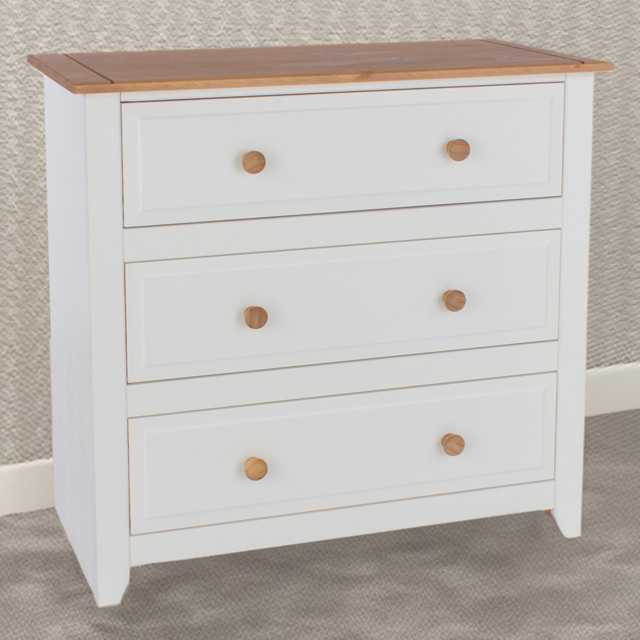 Core Products Capri 3 Drawer White Chest of Drawers - Wilko - image 1