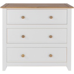 Core Products Capri 3 Drawer White Chest of Drawers - Wilko - thumbnail 4