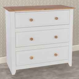 Core Products Capri 3 Drawer White Chest of Drawers - Wilko
