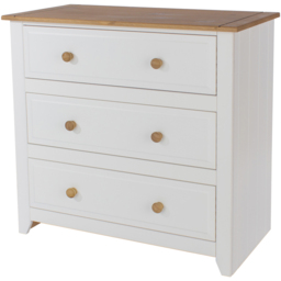 Core Products Capri 3 Drawer White Chest of Drawers - Wilko - thumbnail 5