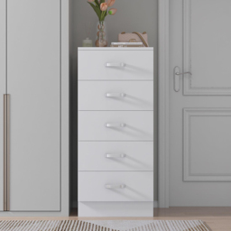 FWStyle Tunis Matt White 5 Drawer Slim Chest - Wilko - thumbnail 6
