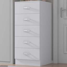 FWStyle Tunis Matt White 5 Drawer Slim Chest - Wilko - thumbnail 1