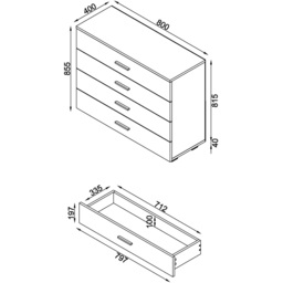 Core Products Lido 4 Drawer White Medium Chest of Drawers - Wilko - thumbnail 7