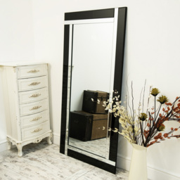 Aston Black All Glass Full Length Mirror 174 x 85cm - MirrorOutlet - Wilko - thumbnail 6