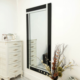 Aston Black All Glass Full Length Mirror 174 x 85cm - MirrorOutlet - Wilko - thumbnail 7