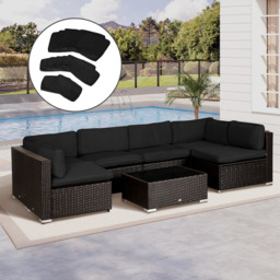 Outsunny Black Polyester Rattan Garden Lounge Set Replacement Cover 14 Pack - Size: 8 x 65 x 65cm - Wilko - thumbnail 4