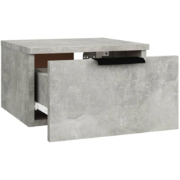 vidaXL Single Drawer Concrete Grey Wall-Mounted Bedside Cabinet - Wilko - thumbnail 6