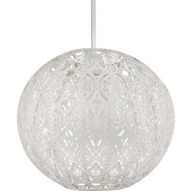 Lighting Collection Cream Fretwork Pattern Globe Shade - Size: 20 x 23 x 23cm - Wilko - image 1