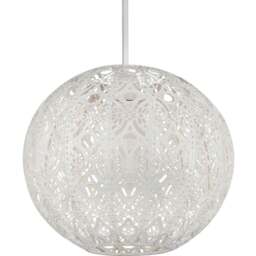 Lighting Collection Cream Fretwork Pattern Globe Shade - Size: 20 x 23 x 23cm - Wilko